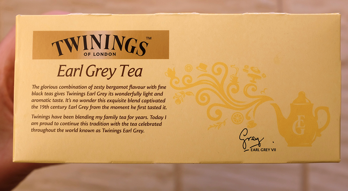 Twinings Earl Grey (International Blend) Tea Bag Review My Earl Grey