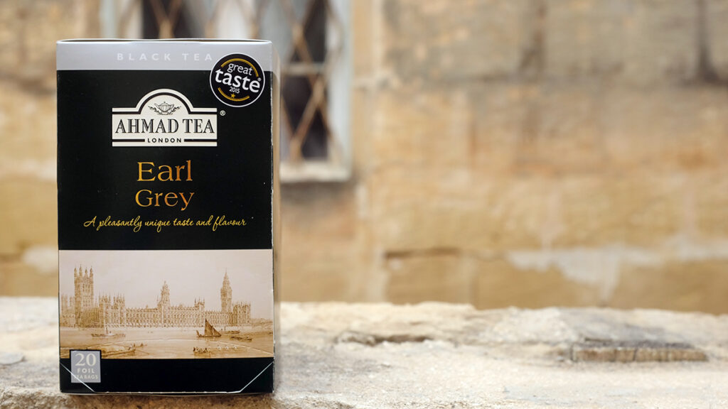 Ahmad Tea Earl Grey tea packaging