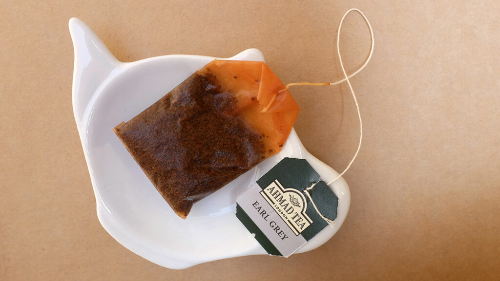 Ahmad Tea Earl Grey used tea bag.