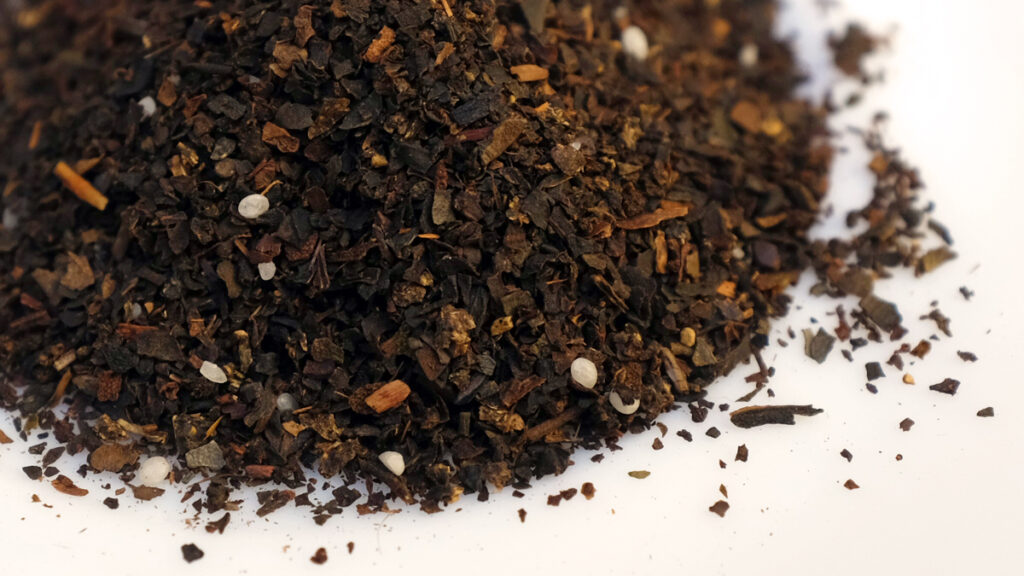 Close-up of Twinings Earl Grey tea leaves.