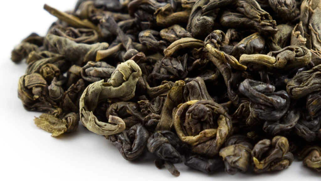 Gunpowder tea close-up