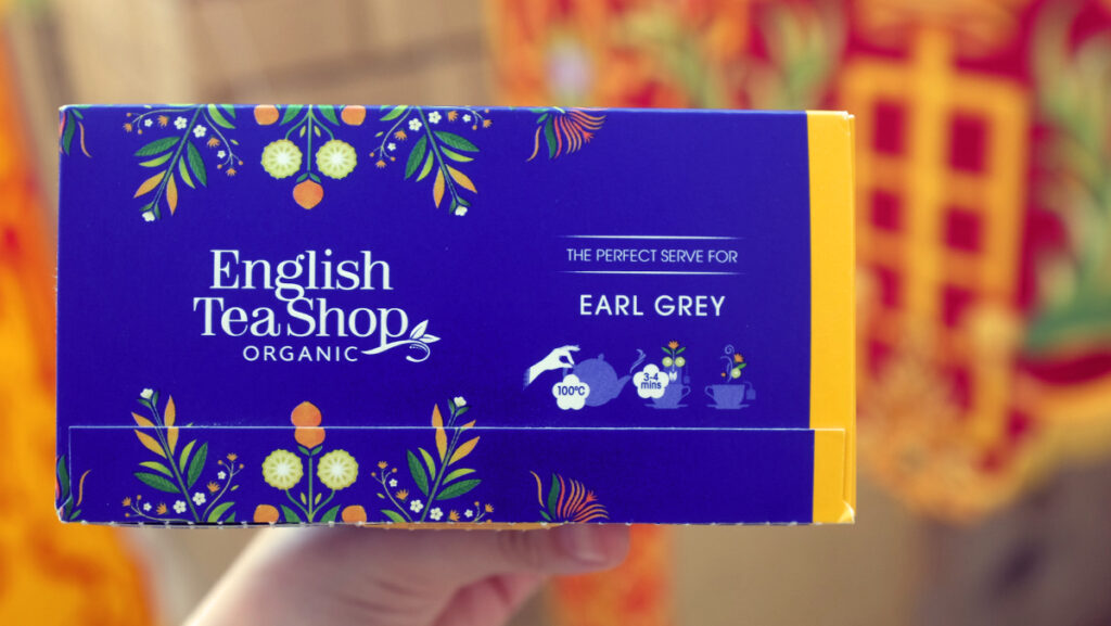 English Tea Shop Earl Grey packaging and steep time